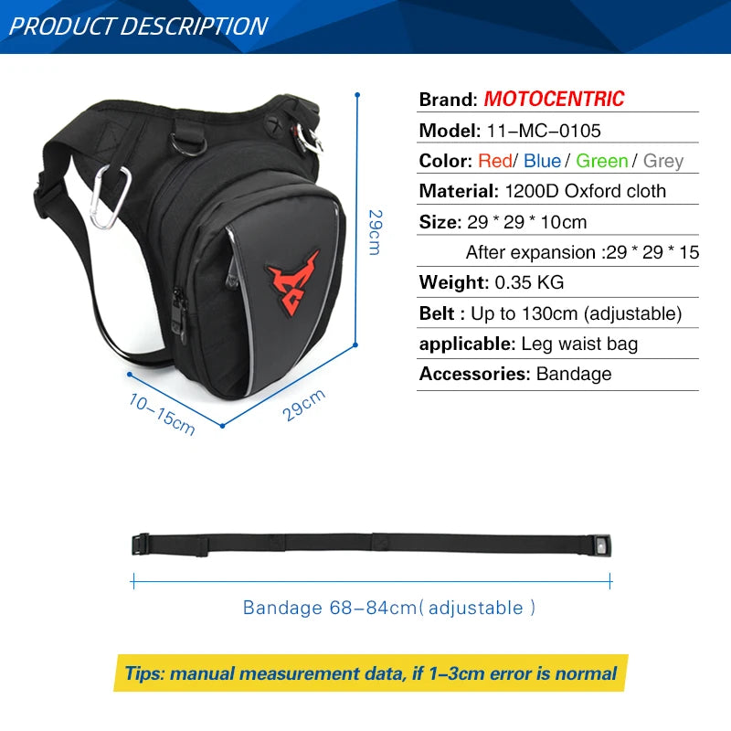Motorcycle Leg Bag Waterproof Thigh Belt Hip Hum Messenger Waist Bag Travel Tour Riding Fanny Pack Men Women Tactical Travel Bag - Tasawoq