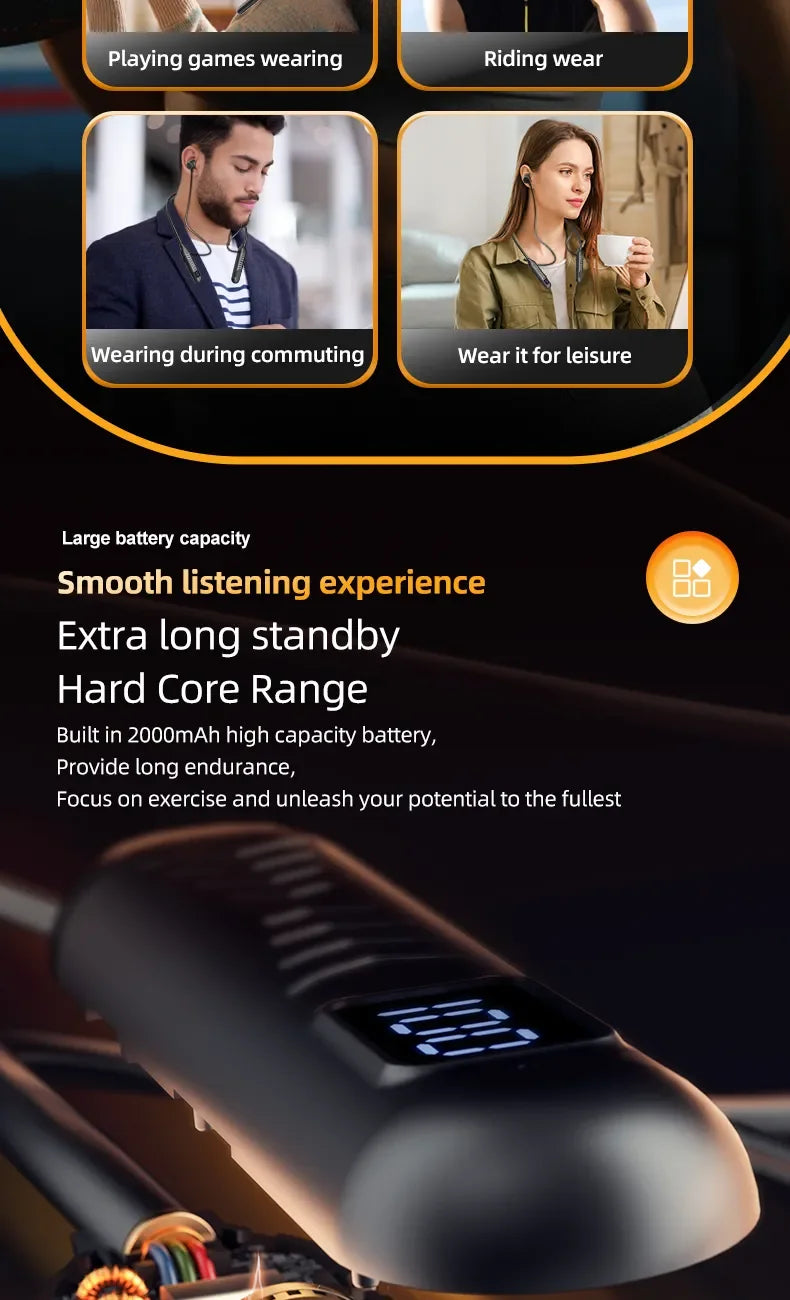 2023 New True Wireless BT Headphones: High Quality, Long Life, Digital Display and Pluggable Memory Card Playback! - Tasawoq