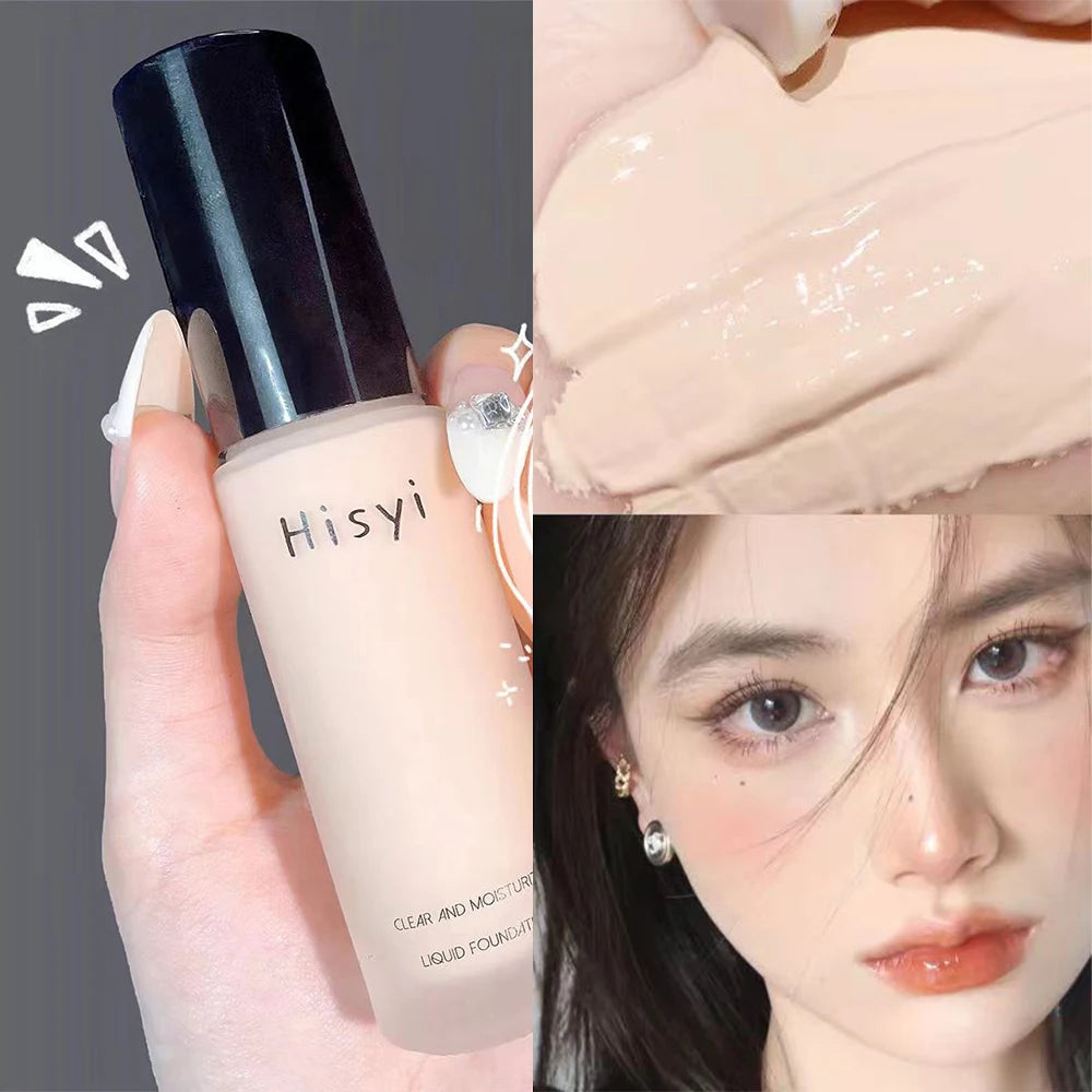 Liquid foundation naturally covers flaws without sticking powder, plain face cream, transparent foundation, conceals blemishes - Tasawoq