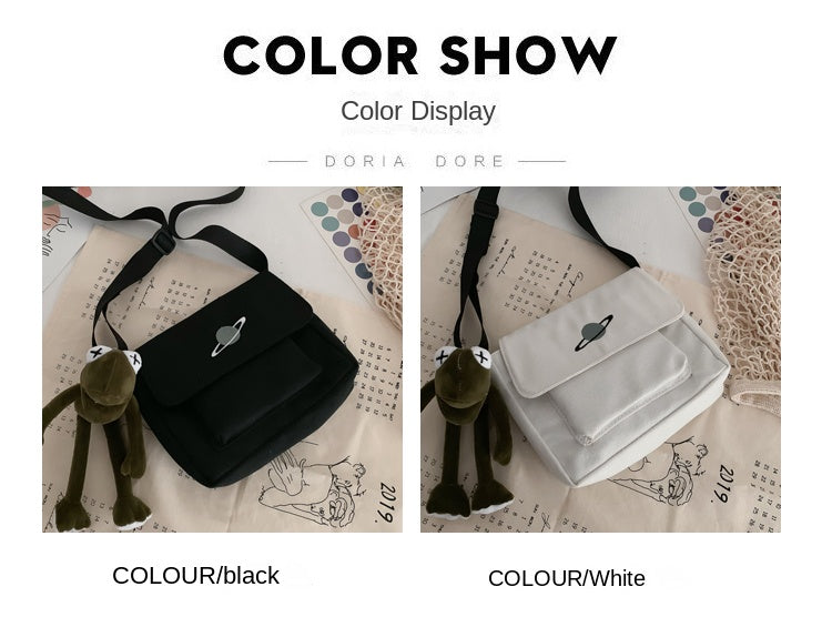 Casual Collage Student Messenger Bag Women Small Bag Canvas Shoulder Bag For Women Print Crossbody Bags Bolsas Sac - Tasawoq