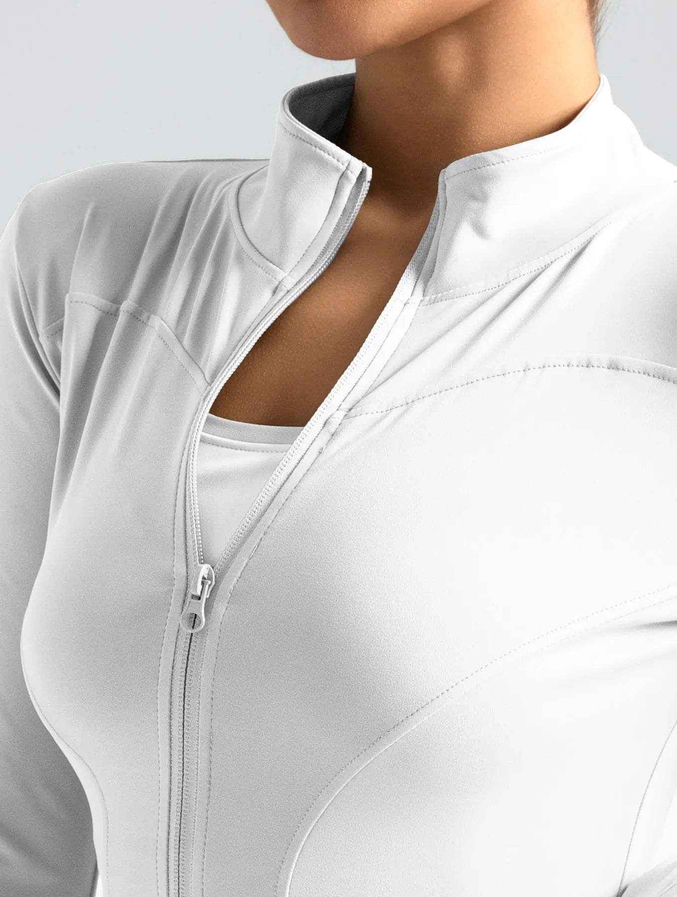 High Quality Waist Slimming Training Tops Women's Tight Stand Collar Full Zipper long Sleeves Fitness Running Yoga shirts - Tasawoq