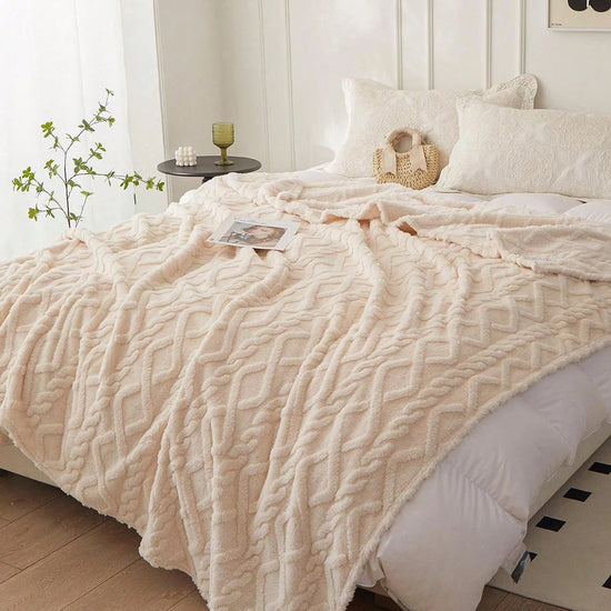 1pc Single-Layer Coral Fleece Blanket, Lightweight & Multi-Purpose Blanket Bed Cover,For Living Room Sofa Cover, Nap Blanket - Tasawoq