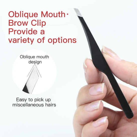 Hair Removal Tweezers Stainless Steel Eyebrow Tweezers Slant Tip Point Tip Flat Tip Rose Gold Silver Black Cosmetic Makeup Tools - Tasawoq