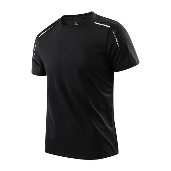 CHRLCK Men's Running Quick Drying T-shirts Breathable Hiking Fishing Tees Soft Elasticity Outdoor Sports Short Shirt Summer - Tasawoq