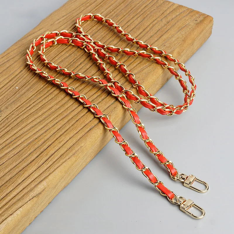 120cm Purse Chain Strap Crossbody Handbag Chains Replacement Leather Shoulder Bag Chain Straps Diy Women Girl Bag Part Accessory - Tasawoq