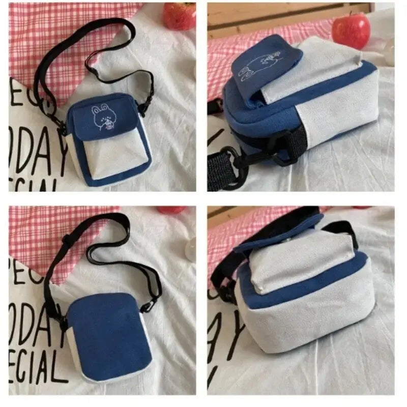 Cute Canvas One Shoulder Womens Bag Little Rabbit Korean Version Fashion Crossbody Bag Female Student Cotton Womens Handbag - Tasawoq