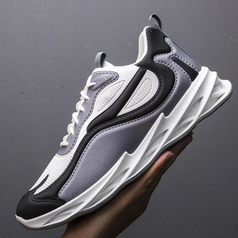New Trendy Men's Sports Shoes Cushion Running Sneakers Outdoor Leisure Walking Jogging Trainers Soft Sole Breathable Footwear - Tasawoq