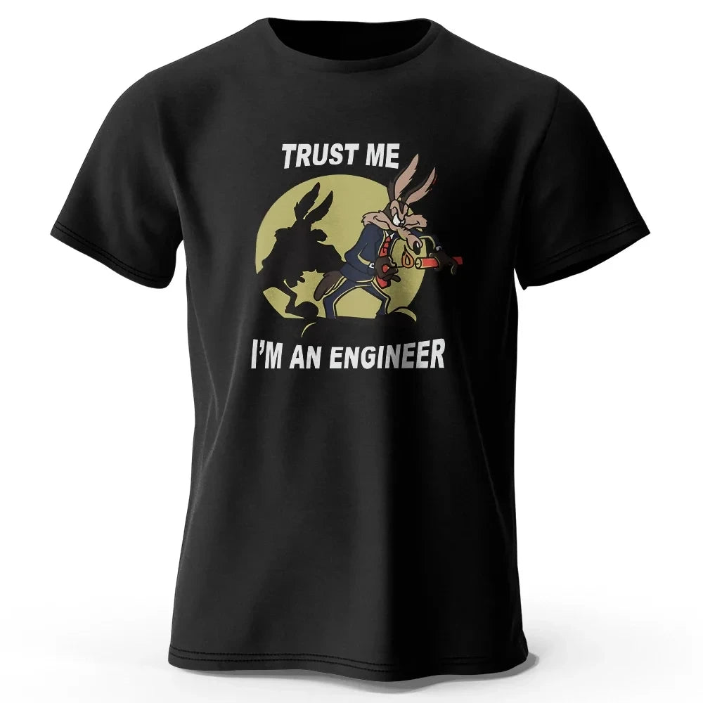Trust Me I Am an Engineer Printed 100% Cotton Y2k Classic Funny T-Shirt For Men Women Sportswear Tops Tees 62466 - Tasawoq