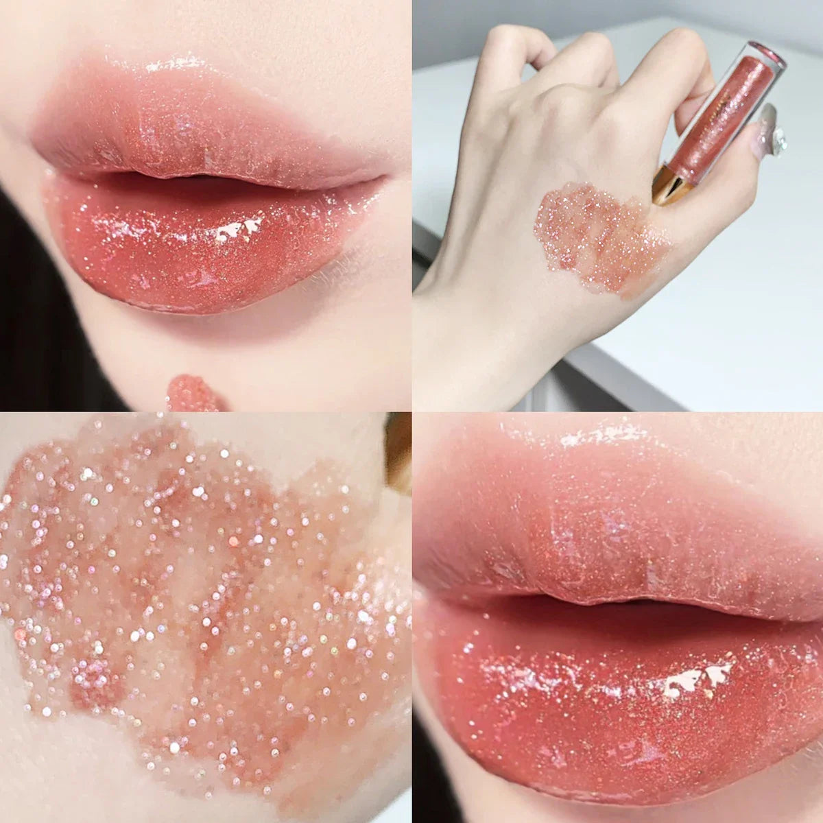 Moisturizing, plump and sparkling lip gloss, water-glossy mirror lip glaze, moisturizing and moisturizing lip oil for pouty lips - Tasawoq