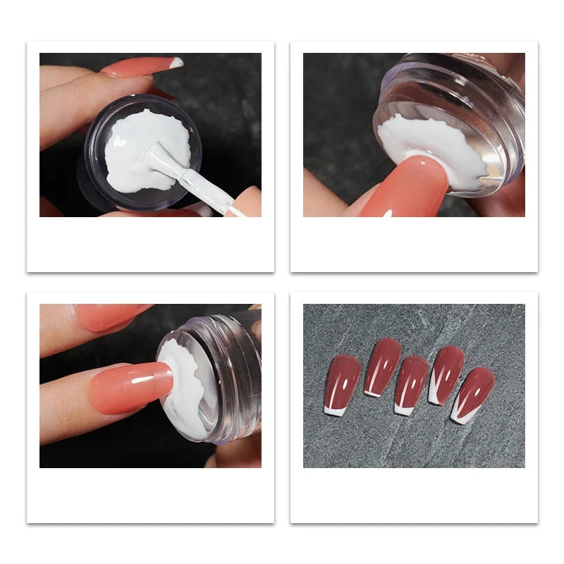 Nail Stamping Plates Pure Clear Jelly Nails Art Stamper Scraper Set Print Silicone Marshmallow Design Manicure Accessories Tool - Tasawoq