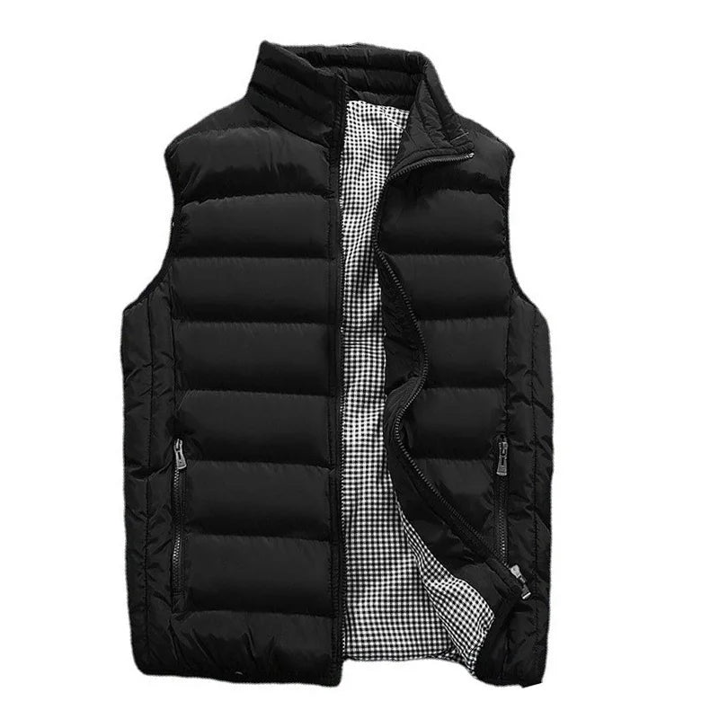 Men Vest Windproof Vest Men Jacket Sleeveless Vest Winter Jacket Casual Coat Men down Cotton Warm Thicken Waistcoat thick gilet - Tasawoq