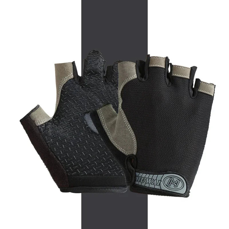 Gym Gloves Fitness Training Fingerless Men Women Bodybuilding Exercise Sports Gloves for Cycling Bicycle Anti Slip Breathable - Tasawoq