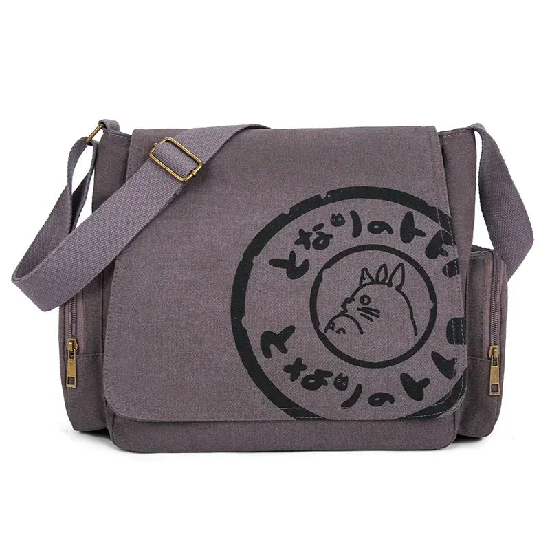 Vintage Cartoon Women Canvas Messenger Bag Large Capacity Tote Bag Women Shoulder Handbag - Tasawoq