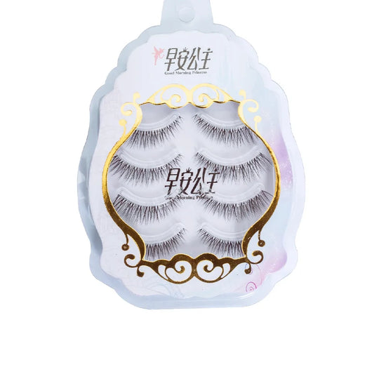 4pairs Natural False Eyelashes Thin Band Hand Made Short Lighter Eyelash Cosplay Korean Fashion Wispy Extension Makeup Tools - Tasawoq