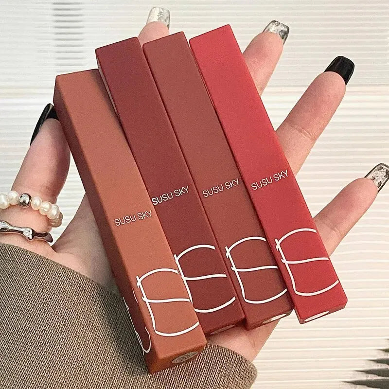 TX010Thin Tube Matte Lipstick, Waterproof and Sweatproof, Does Not Fade Or Remove Makeup, Can Be Used on Both Lips and Cheeks - Tasawoq
