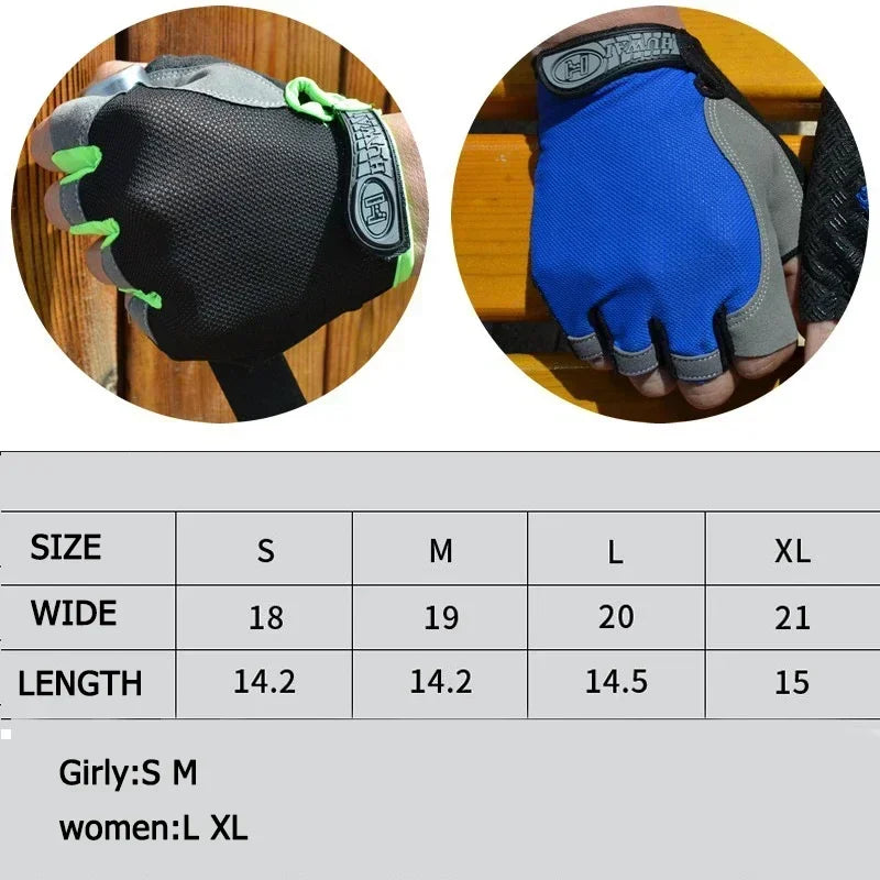 Gym Gloves Fitness Training Fingerless Men Women Bodybuilding Exercise Sports Gloves for Cycling Bicycle Anti Slip Breathable - Tasawoq