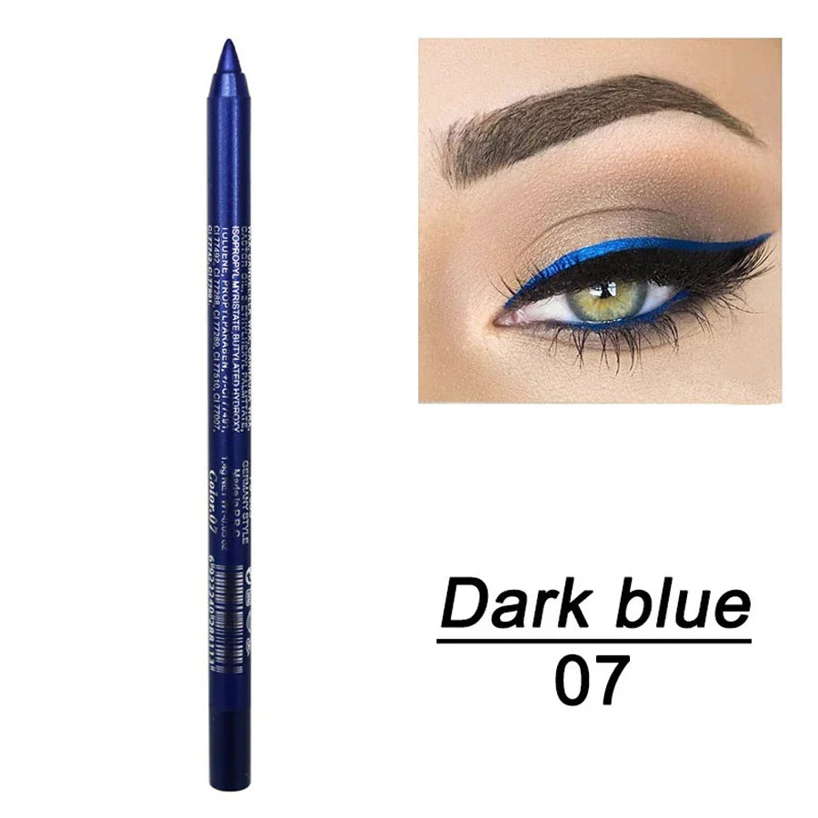 14-Color Colourful Eyeliner Pen, High Pigmented Pearly Shimmer Metallic Smokey Punk Gothic Style Eyeliner, Long Lasting Waterpro - Tasawoq