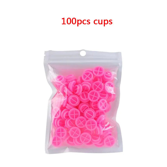 100Pcs False Eyelashes Blooming Cups Planting Grafting Rapid Bloom Sun Flower Glue Cup Fan Eyelash Extension Makeup Tools - Tasawoq