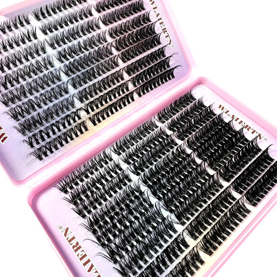 Faux Mink Eyelashes 540Cluster C Curled 9-16mm Mixed Natural Eyelash Extension 3D Russian Strip Personal Eyelash Makeup Tool - Tasawoq