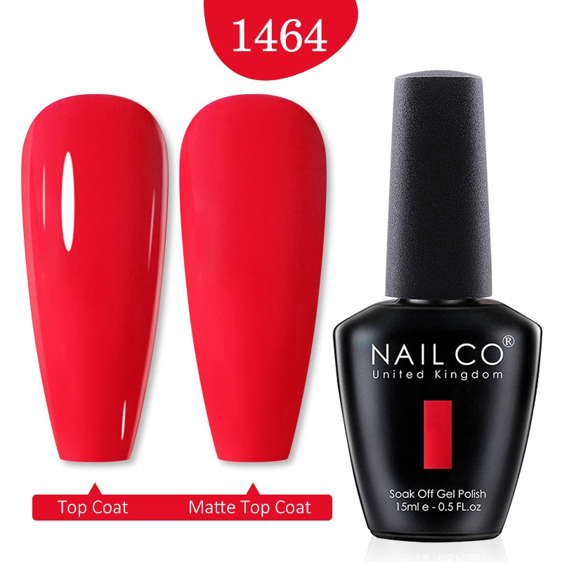 NAILCO Red Colors Series 15ML Nail Gel Polish Nail Supplies Semi Permanent For Nail Art Manicure Soak Off LED UV Hybrid Varnish - Tasawoq