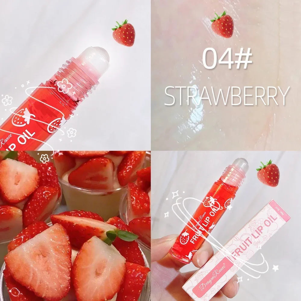 Roll-On Lip Oil, Moisturizing and Hydrating Lip Gloss, Nourishing Lip Balm Liquid for Smooth and Soft Lips, Long-Lasting Shine - Tasawoq