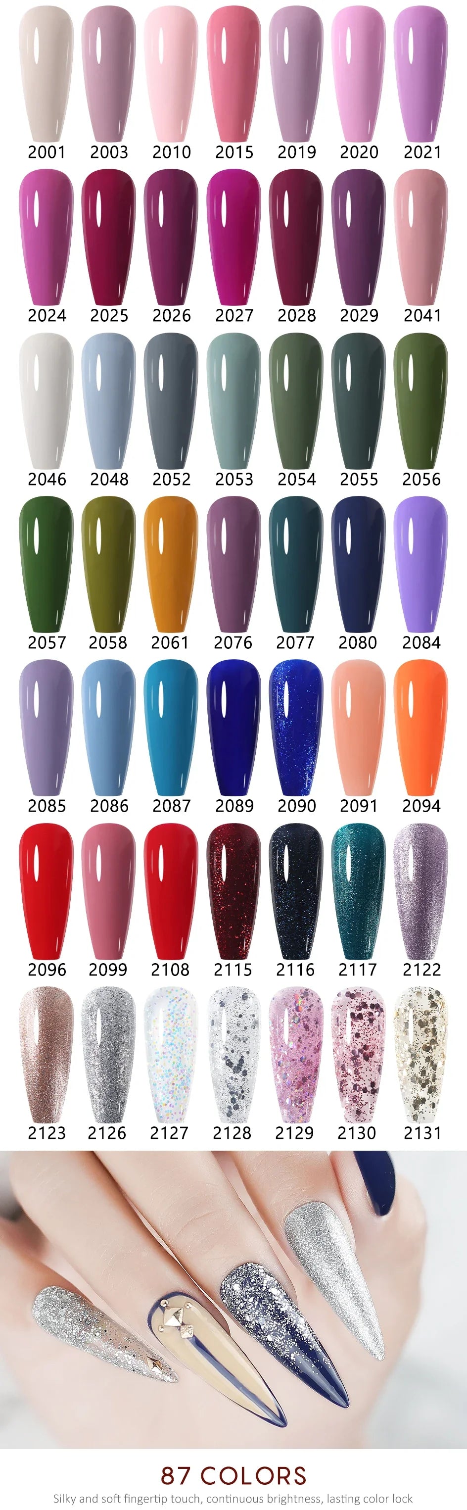 NAILCO 15ml Fresh Series Gel Nail Polish Design UV&LED Nail Gel Spring Summer Color Vernis Nail Art Glitter All For Manicure Set - Tasawoq