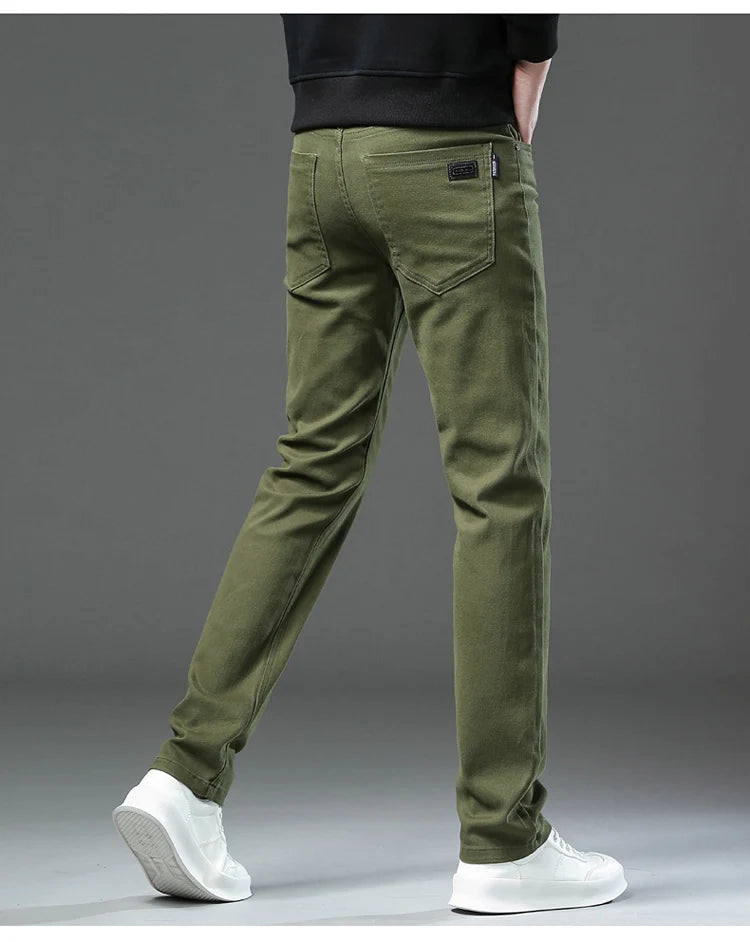Fashion Loose Straight Business Casual Stretch Denim Pants Male Brand Trousers 3 Colors Plus Size Mens Clothing Slim Jeans 28-44 - Tasawoq