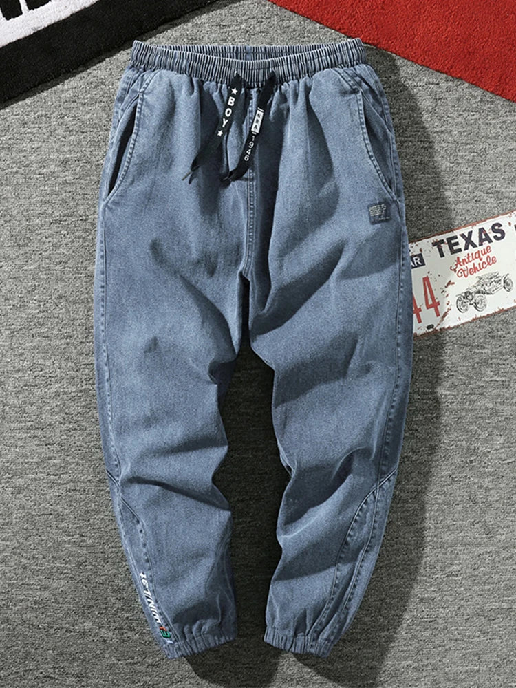 Big Size Men's Jogger Jeans 6XL 7XL 8XL Streetwear Black Blue Casual Denim Cargo Pants Stretch Cotton Taper Jeans Baggy Trousers - Tasawoq