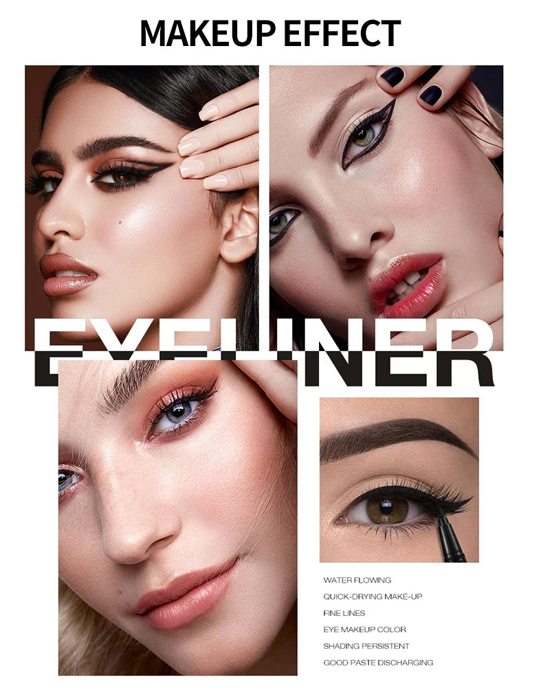 YANQINA Precision Liquid Eyeliner Pen - Long-lasting, Waterproof, Transfer-proof, Quick-Dry Black Eyeliner with Sparkling Design - Tasawoq