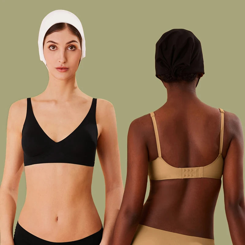 Women Latex Bra Seamless Underwear Sexy Brassieres Woman's Wireless Bras Soft Female Intimates Lingerie Plus Size Bralette S-XL - Tasawoq