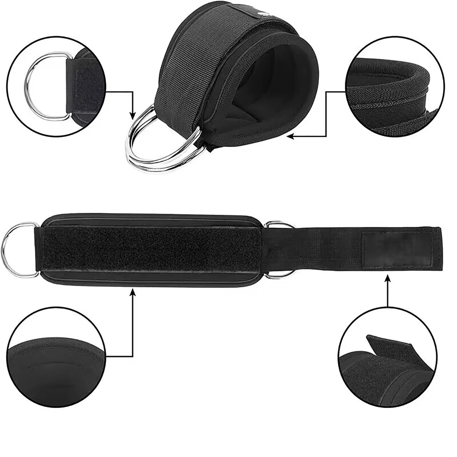 1PC Padded Ankle Straps Ankle Straps for Cable Machines Double D-Ring Fitness Ankle Cuffs for Gym Workouts Rebate Leg Extensions - Tasawoq