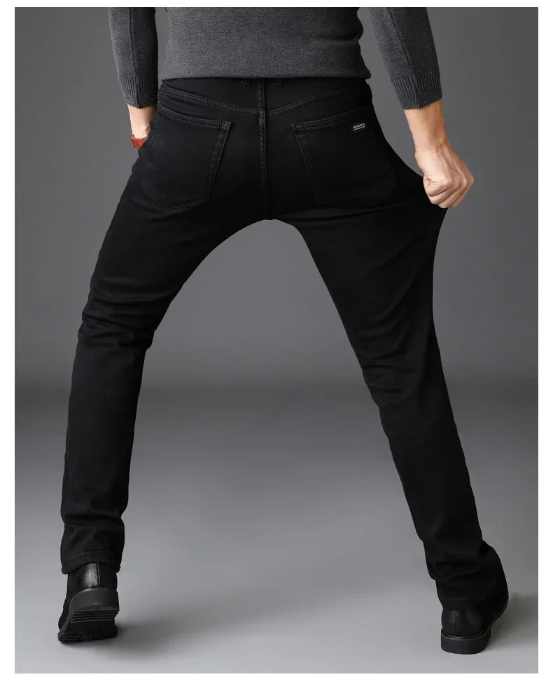 Men Classic Advanced Fashion Brand Jeans Jean Homme Man Soft Stretch Black Biker Masculino Denim Trousers Mens Pants Overalls - Tasawoq