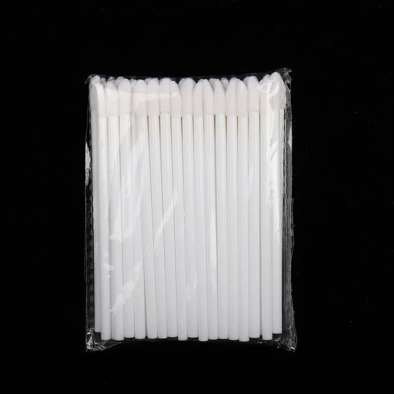 50 Pcs Disposable Lip Brush Makeup Tools Hollow Lip Wands Nylon Lip Gloss Stick Applicator Lipstick Wands Set Cosmetic Tools - Tasawoq