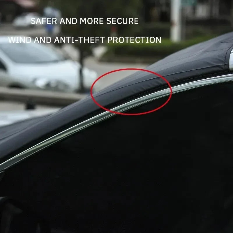 Magnetic Car Front Windscreen Cover Automobile Sunshade Cover Car Windshield Snow Sun Shade Waterproof Car Cover 210 120cm - Tasawoq