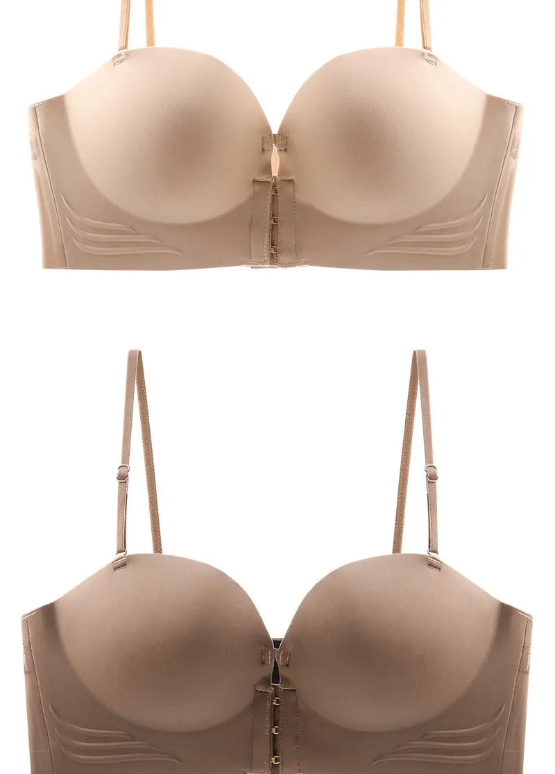 FINETOO Front Closure Sexy Push Up Bra Women Invisible Bras Underwear Lingerie For Female Brassiere Strapless Seamless Bralette - Tasawoq