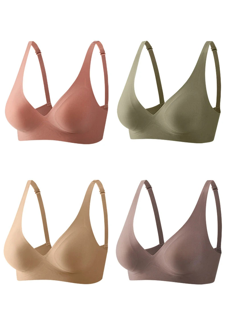 FINETOO Soft Wireless Bra Women Deep V Bras Sexy Bralette Padded Bra S-XL Female Seamless Underwear Comfortable Ladies Lingerie - Tasawoq