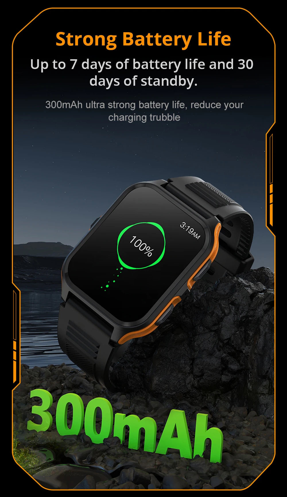 COLMI P73 1.9" Outdoor Military Smart Watch Men Bluetooth Call Smartwatch For Xiaomi Android IOS, IP68 Waterproof Fitness Watch - Tasawoq