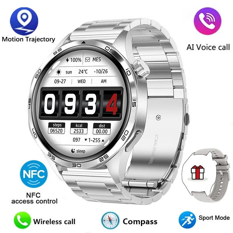 GT5 PRO Smart Watch Men Watch 5 Pro AMOLED HD Screen Bluetooth Call GPS Trajectory NFC Heart Rate Compass SmartWatches 2024 New - Tasawoq