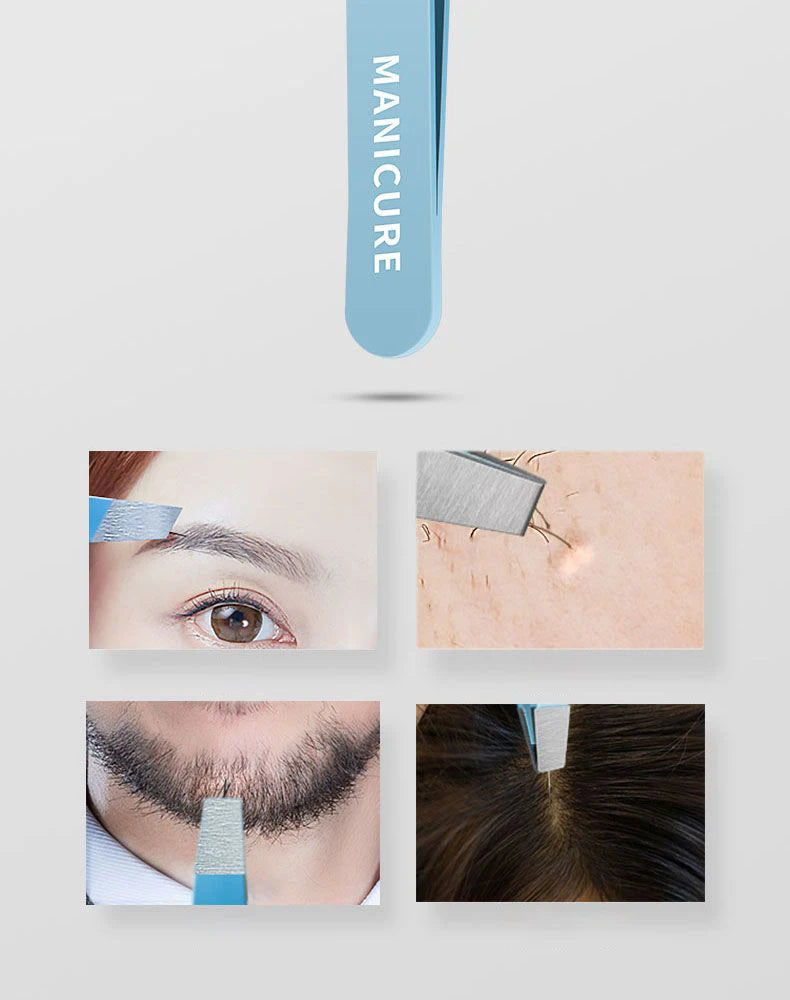 Colorful Eyebrow Tweezer Hair Beauty Fine Hairs Puller Stainless Steel Slanted Eye Brow Clips Removal Makeup Tools - Tasawoq