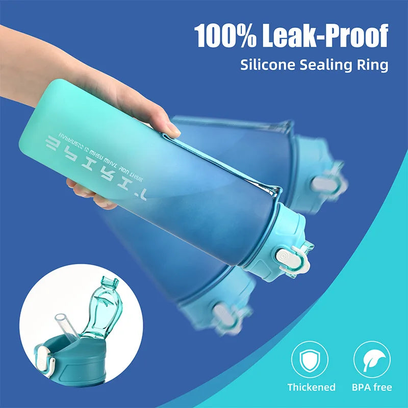 1PCS 800ML Large Capacity Sports Water Bottle Leak Proof Colorful Plastic Cup Drinking Outdoor Travel Portable Gym Fitness Jugs - Tasawoq
