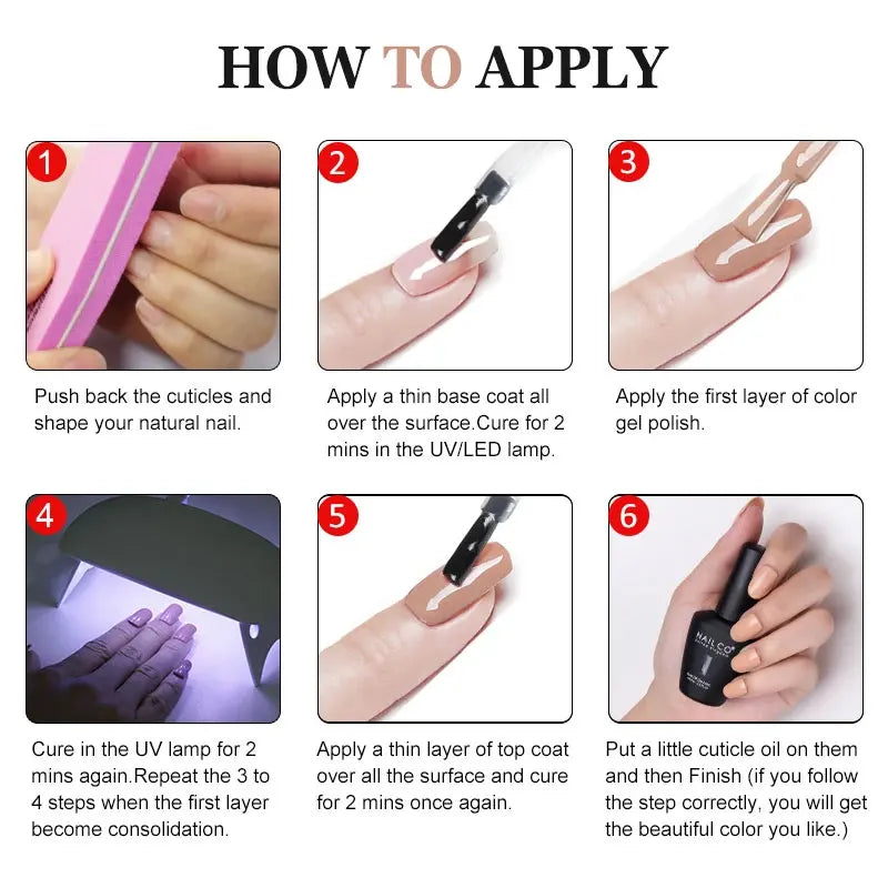 NAILCO 15ml Top Coat Base Coat Gel Nail Primer Gel Remover Nail Art Semi Permanent Lacquer Varnish Hybrid Nail Supplies - Tasawoq