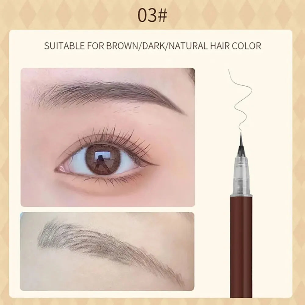 0.01mm Ultra Fine Liquid Eyebrow Pen Waterproof Natural Color Not Smudge Eyebrow BIYA Makeup Pencil - Tasawoq
