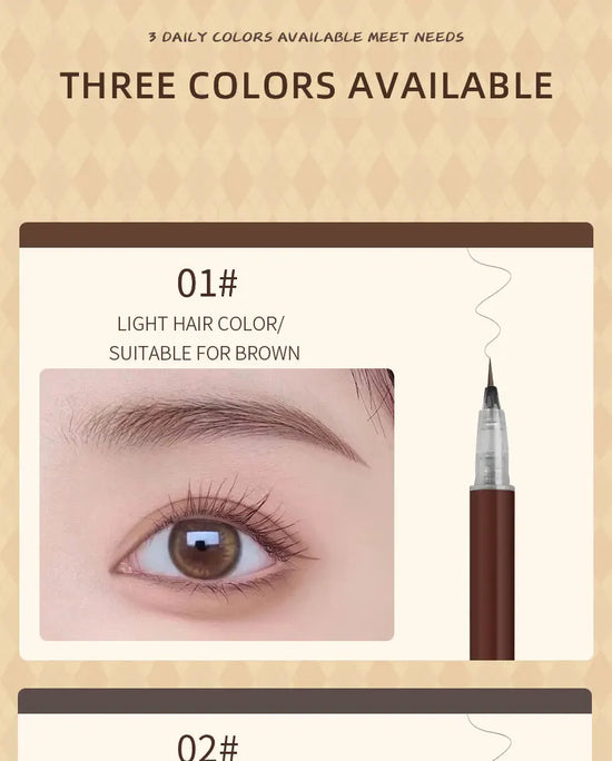 0.01mm Ultra Fine Liquid Eyebrow Pen Waterproof Natural Color Not Smudge Eyebrow BIYA Makeup Pencil - Tasawoq