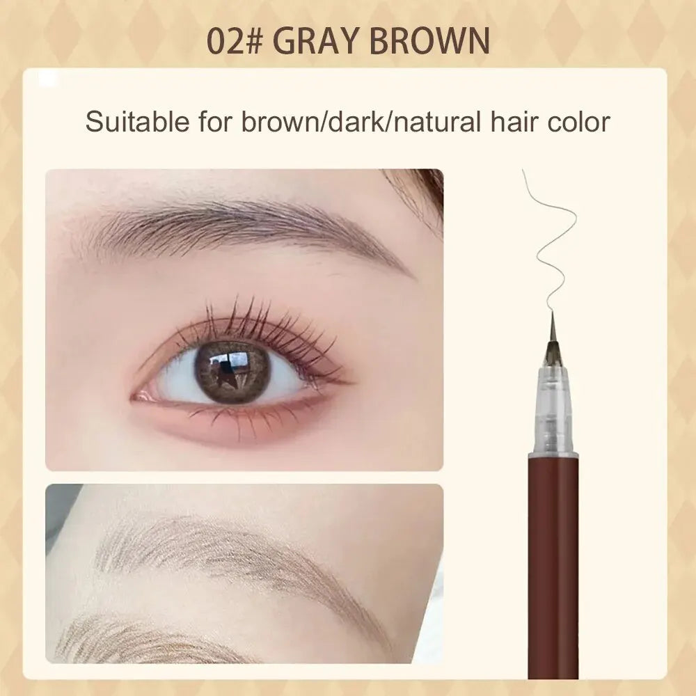 0.01mm Ultra Fine Liquid Eyebrow Pen Waterproof Natural Color Not Smudge Eyebrow BIYA Makeup Pencil - Tasawoq