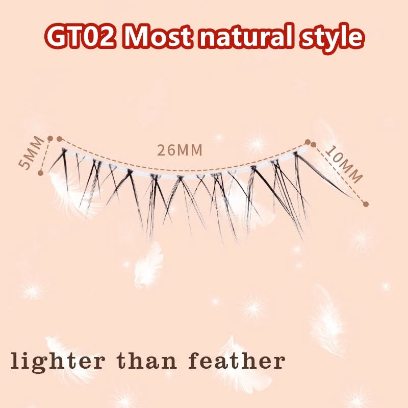 4pairs Natural False Eyelashes Thin Band Hand Made Short Lighter Eyelash Cosplay Korean Fashion Wispy Extension Makeup Tools - Tasawoq