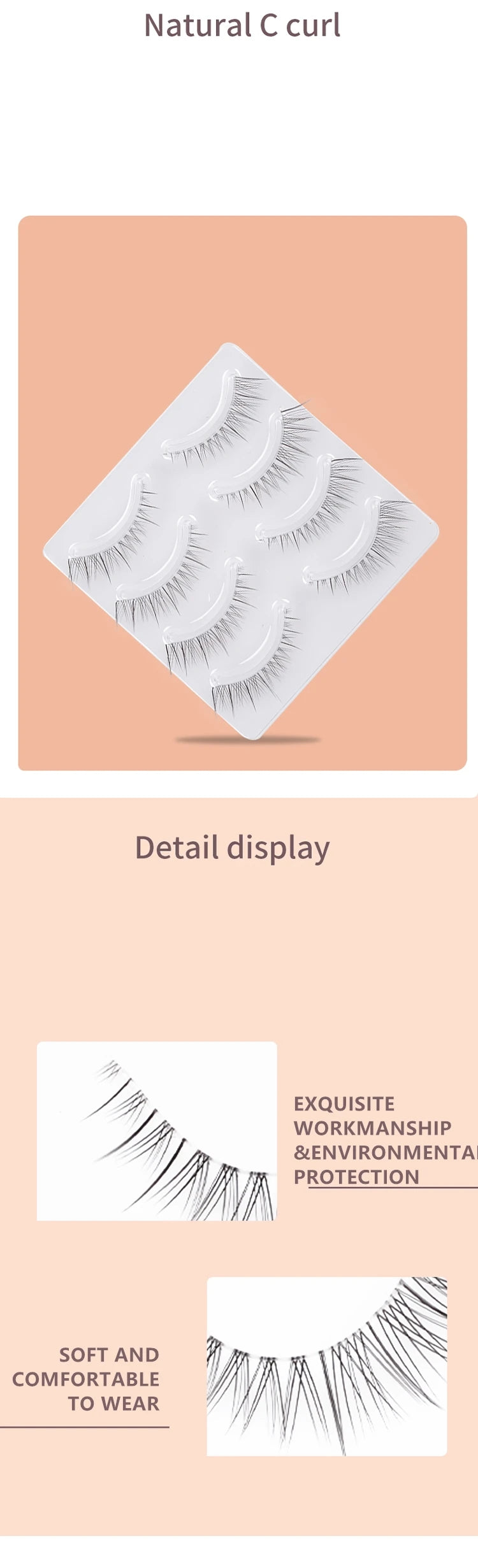 4pairs Natural False Eyelashes Thin Band Hand Made Short Lighter Eyelash Cosplay Korean Fashion Wispy Extension Makeup Tools - Tasawoq