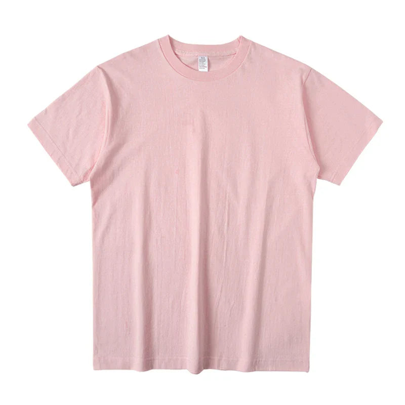 Dukeen 280gsm Oversized Heavy T-Shirt for Men Summer Short Sleeve Tee Cotton Solid Color Top Casual T Shirts One Piece - Tasawoq