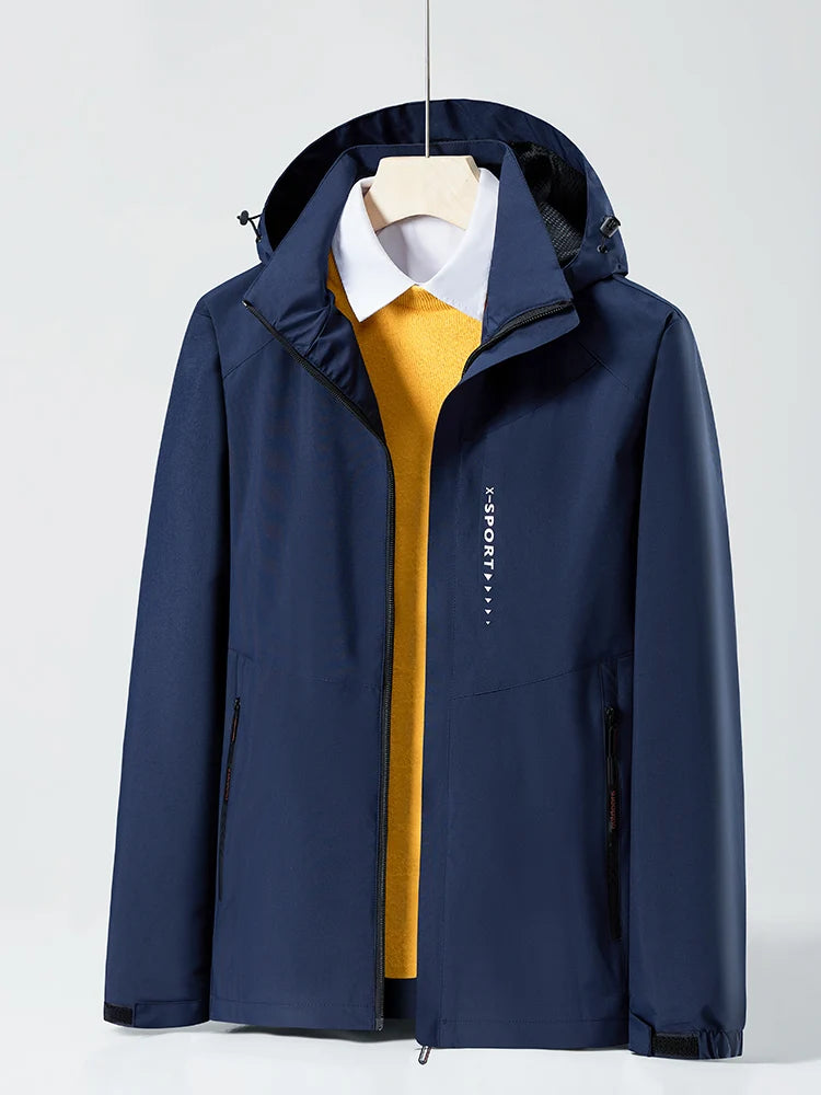 Spring Autumn Casual Jacket Men/Women Outdoor Waterproof and Windproof Hooded Windbreaker Coats - Tasawoq