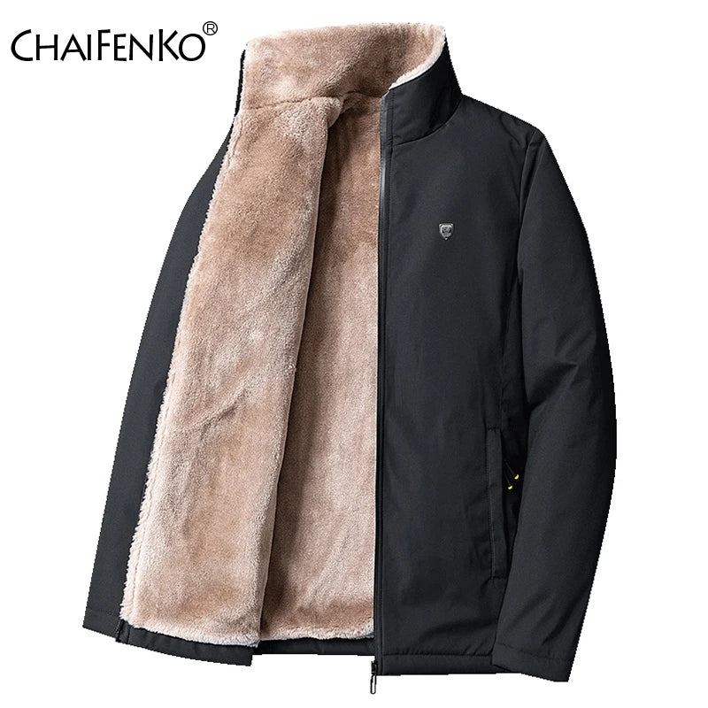 Men 2024 Winter Windproof Warm Thick Fleece Jacket Men Fashion Casual Coat Men Autumn Brand Outwear Outdoor Classic Jacket Men - Tasawoq