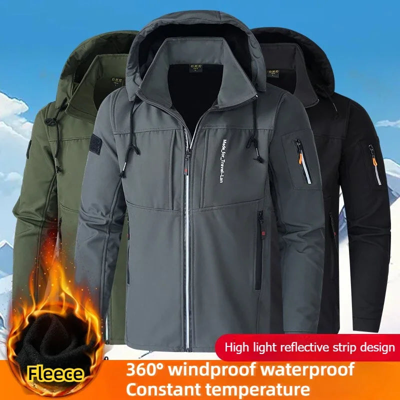 Men's Thicken Warm Jacket Autumn Winter Coats Outdoor Jackets Ski Climbing Windbreaker Waterproof Puffer Jacket Men - Tasawoq